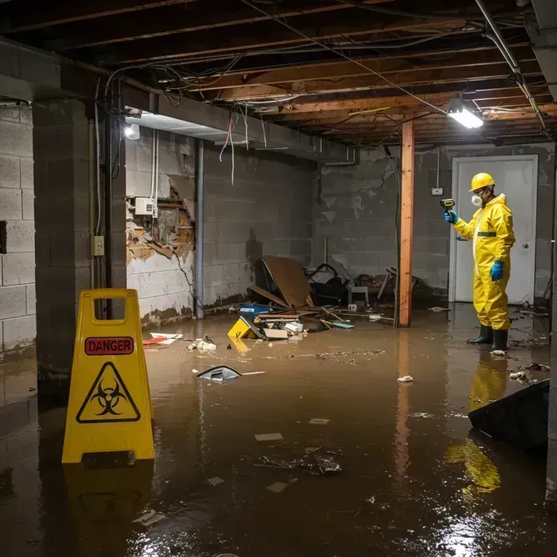 Flooded Basement Electrical Hazard in Wauconda, IL Property