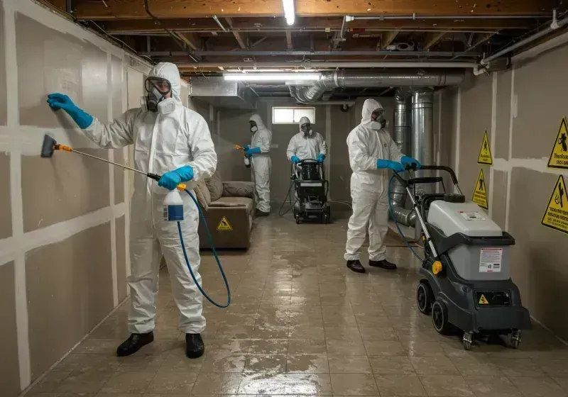 Basement Moisture Removal and Structural Drying process in Wauconda, IL